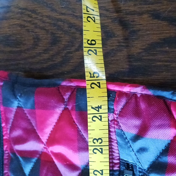 Relativity Red and Black Checkered Women's Vest - Picture 12 of 12